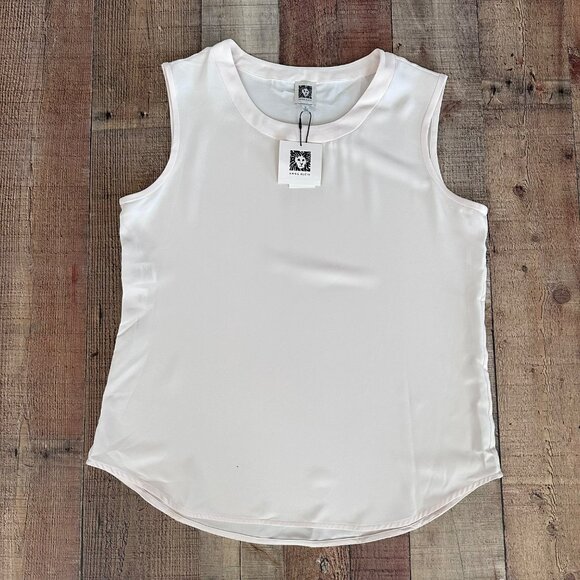 Anne Klein cream sleeveless top women's Medium NWT - Picture 1 of 7